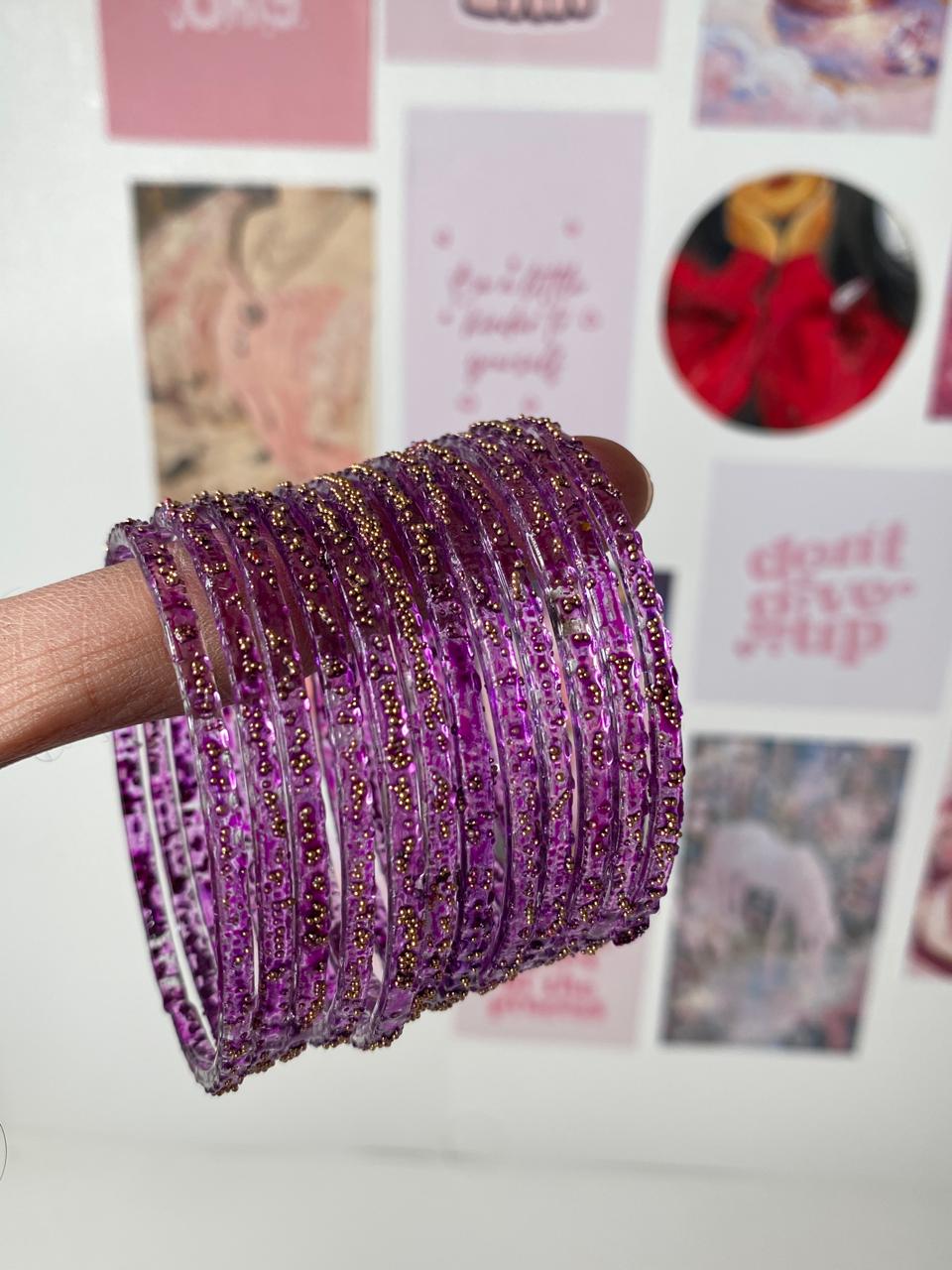 Puple Jugnu Bangles (Size 2)